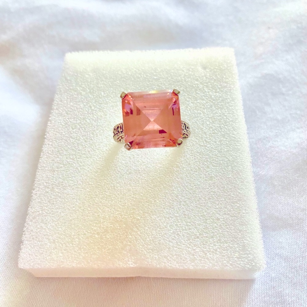 BEAUTIFUL PINK SAPPHIRE STERLING SILVER 925 RING